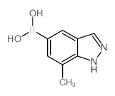 (7-甲基-1H-吲唑-5-基)硼酸结构式