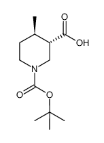 Trans-1-(Tert-Butoxycarbonyl)-4-Methylpiperidine-3-Carboxylic Acid Structure