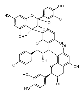 epicatechin-(4β->8,2β->O->7)-epiafzelechin-(4α->8)-epicatechin Structure