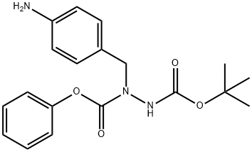 tert-butyloxycarbonyl-alpha-aza-(4-aminophenyl)alanine phenyl ester结构式