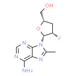 9-(2-Fluoro-2,3-dideoxy-β-D-threo-pentofuranosyl)-8-methyl-9H-purine-6-amine structure