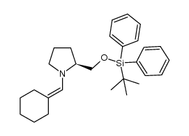 (S)-2-(((tert-butyldiphenylsilyl)oxy)methyl)-1-(cyclohexylidenemethyl)pyrrolidine Structure