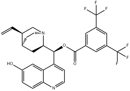 (9S)-9-[3,5-二(三氟甲基)苯甲酸]金鸡宁-6',9-二醇结构式