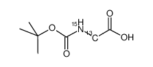Glycine-2-13C,15N,N-t-Boc derivative Structure