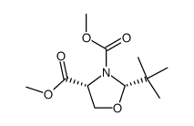 (2S,4R)-(+)-Dimethyl-2-(1,1-dimethylethyl)-3,4-oxazolidindicarboxylat结构式