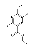 2-Chloro-5-fluoro-6-methylsulfanyl-nicotinic acid ethyl ester结构式