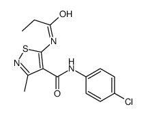 N-(4-chlorophenyl)-3-methyl-5-(propanoylamino)-1,2-thiazole-4-carboxamide结构式