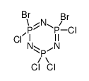 2,2,4,4,6,6-Hexahydro-2,4-dibromo-2,4,6,6-tetrachloro-1,3,5,2,4,6-tria zatriphosphorine structure