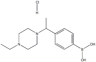 (4-(1-(4-ethylpiperazin-1-yl)ethyl)phenyl)boronic acid hydrochloride structure