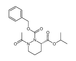 isopropyl (S)-1-acetyl-2-benzyloxycarbonylhexahydropyridazine-3-carboxylate Structure