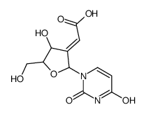 2-[(2R,4S,5R)-2-(2,4-dioxopyrimidin-1-yl)-4-hydroxy-5-(hydroxymethyl)oxolan-3-ylidene]acetic acid Structure