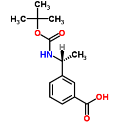 (R)-3-(1-((叔丁氧羰基)氨基)乙基)苯甲酸结构式