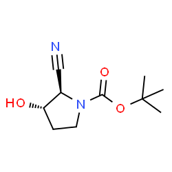 tert‐butyl (2R,3S)‐2‐cyano‐3‐hydroxypyrrolidine‐1‐carboxylate Structure