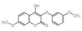 2-hydroxy-7-methoxy-3-(3-methoxyphenoxy)chromen-4-one structure