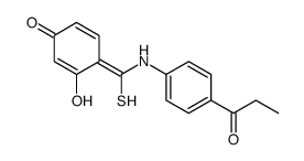 3-hydroxy-4-[(4-propanoylanilino)-sulfanylmethylidene]cyclohexa-2,5-dien-1-one Structure