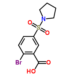 2-BROMO-5-(PYRROLIDIN-1-YLSULFONYL)BENZOIC ACID结构式