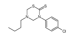 5-butyl-3-(4-chlorophenyl)-1,3,5-thiadiazinane-2-thione结构式