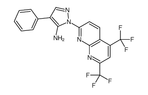 1H-Pyrazol-5-amine,1-[5,7-bis(trifluoromethyl)-1,8-naphthyridin-2-yl]-4-phenyl-(9CI)结构式