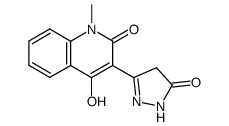 4-hydroxy-1-methyl-3-(5-oxo-4,5-dihydro-1H-3-pyrazolyl)-1,2-dihydro-2-quinolinone结构式