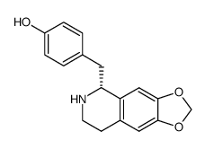 (+)-4-[[(R)-5,6,7,8-Tetrahydro-1,3-dioxolo[4,5-g]isoquinoline-5-yl]methyl]phenol Structure