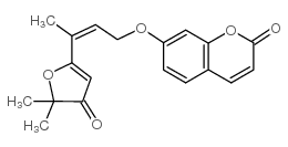 2H-1-Benzopyran-2-one,7-[[(2E)-3-(4,5-dihydro-5,5-dimethyl-4-oxo-2-furanyl)-2-buten-1-yl]oxy]- Structure