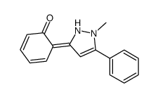 6-(2-methyl-3-phenyl-1H-pyrazol-5-ylidene)cyclohexa-2,4-dien-1-one结构式