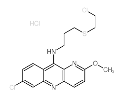 Benzo[b]-1,5-naphthyridin-10-amine, 7-chloro-N-[3-[ (2-chloroethyl)thio]propyl]-2-methoxy-, monohydrochloride Structure