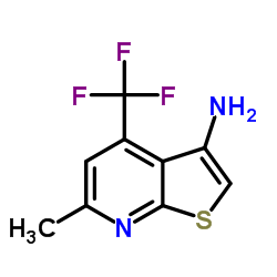 6-Methyl-4-(trifluoromethyl)thieno[2,3-b]pyridin-3-amine结构式