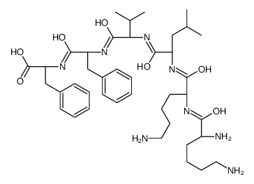 (2S)-2-[[(2S)-2-[[(2S)-2-[[(2S)-2-[[(2S)-6-amino-2-[[(2S)-2,6-diaminohexanoyl]amino]hexanoyl]amino]-4-methylpentanoyl]amino]-3-methylbutanoyl]amino]-3-phenylpropanoyl]amino]-3-phenylpropanoic acid结构式