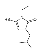 3-ethyl-5-(2-methylpropyl)-2-sulfanylideneimidazolidin-4-one结构式
