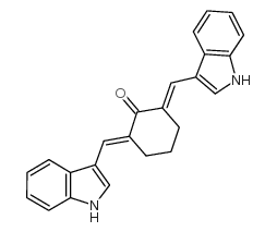 2,6-双[(e)-1H-吲哚-3-亚甲基]环己酮结构式