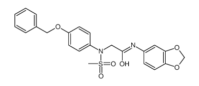 N-(1,3-benzodioxol-5-yl)-2-(N-methylsulfonyl-4-phenylmethoxyanilino)acetamide结构式