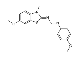 6-methoxy-2-[(1E,2E)-(4-methoxy-phenyl)-triazenylidene]-3-methyl-2,3-dihydro-benzothiazole结构式