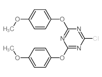 2-chloro-4,6-bis(4-methoxyphenoxy)-1,3,5-triazine结构式