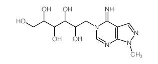 Glucitol,1-deoxy-1-(4-imino-1-methylpyrazolo[3,4-d]pyrimidin-5(4H)-yl)- (8CI)结构式