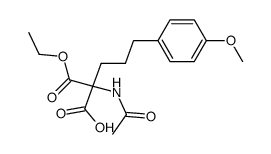 2-Acetylamino-2-[3-(4-methoxy-phenyl)-propyl]-malonic acid monoethyl ester Structure