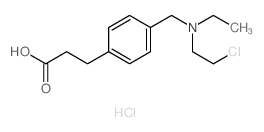 3-[4-[(2-chloroethyl-ethyl-amino)methyl]phenyl]propanoic acid structure
