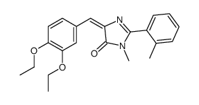 4H-Imidazol-4-one,5-[(3,4-diethoxyphenyl)methylene]-3,5-dihydro-3-methyl-2-(2-methylphenyl)- structure