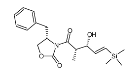 (S)-4-benzyl-3-((2S,3S,E)-3-hydroxy-2-methyl-5-(trimethylsilyl)pent-4-enoyl)oxazolidin-2-one Structure