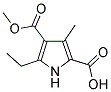 5-ETHYL-4-(METHOXYCARBONYL)-3-METHYL-1H-PYRROLE-2-CARBOXYLIC ACID结构式