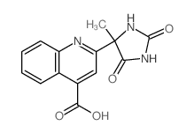 4-Quinolinecarboxylicacid, 2-(4-methyl-2,5-dioxo-4-imidazolidinyl)-结构式