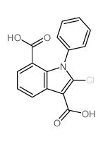 1H-Indole-3,7-dicarboxylicacid, 2-chloro-1-phenyl- structure