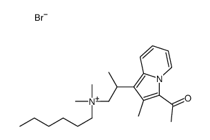 2-(3-acetyl-2-methylindolizin-1-yl)propyl-hexyl-dimethylazanium,bromide Structure