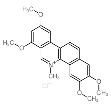 Benzo[c]phenanthridinium, 2,3,7,9-tetramethoxy-5-methyl-, chloride Structure