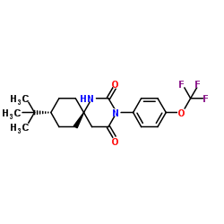 (6r,9r)-9-(2-Methyl-2-propanyl)-3-[4-(trifluoromethoxy)phenyl]-1,3-diazaspiro[5.5]undecane-2,4-dione结构式