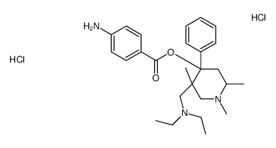 [5-(diethylaminomethyl)-1,2,5-trimethyl-4-phenylpiperidin-4-yl] 4-aminobenzoate,dihydrochloride结构式