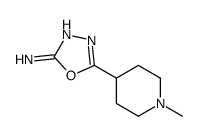 5-(1-甲基-4-哌啶基)-1,3,4-氧杂二唑-2-胺结构式