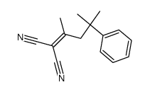 1,1-dicyano-2,4-dimethyl-4-phenylpent-1-ene Structure
