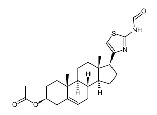 3β-acetoxy-17β-[2-formamido-4-(1,3-thiazolyl)]androst-5-ene Structure