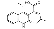 (E)-2-(4-methoxy-2-oxo-1,2-dihydroquinolin-3-yl)-4-methylpent-2-enoic acid Structure